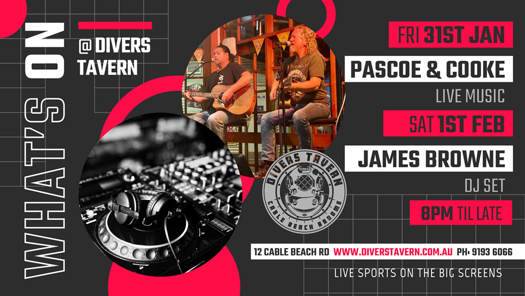 Pascoe and Cooke playing at Divers Tavern